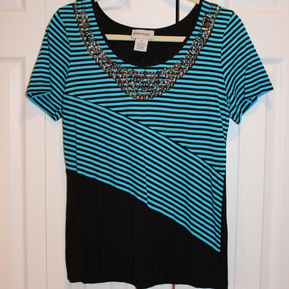 NWOT, glitterscape embelished top, size medium